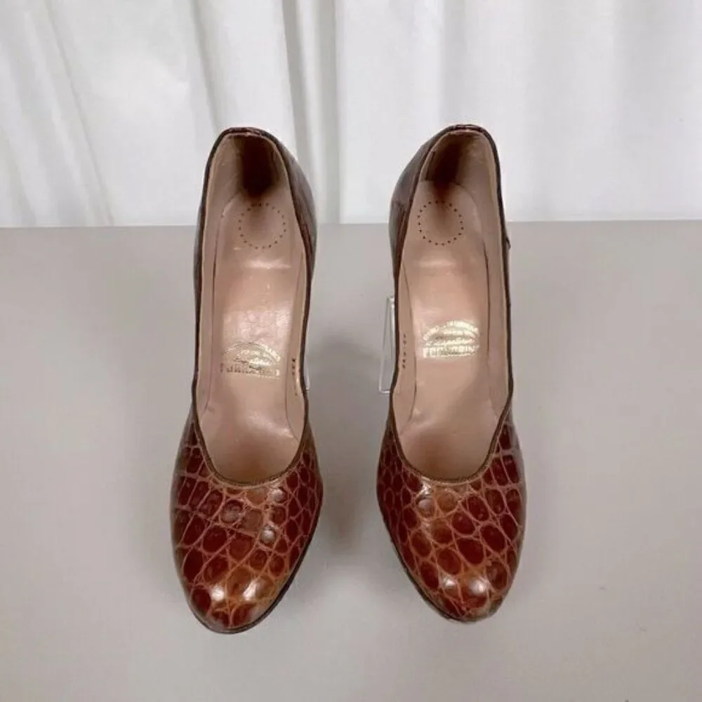FORNARINA WOMENS HEELS BROWN SIZE 6-6.5